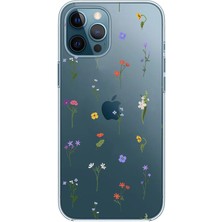 TechTree iPhone 12 Pro Max Uyumlu Minik Kır Çiçekleri Baskılı Silikon Kılıf