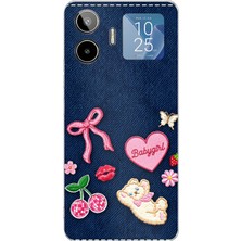 TechTree General Mobile Gm 26 Pro Uyumlu Bebek Kız Jean Kot Baskılı Silikon Kılıf