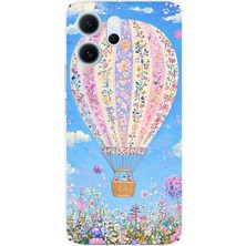 TechTree Oppo Reno 14F Uyumlu Çiçek Desenli Uçan Balon Baskılı Silikon Kılıf