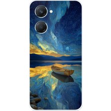 TechTree Vivo Y18 Uyumlu Yıldızlı Gece ve Kayık Manzaralı Baskılı Silikon Kılıf