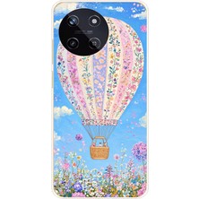 TechTree Realme 11 4g Uyumlu Çiçek Desenli Uçan Balon Baskılı Silikon Kılıf