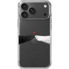 TechTree iPhone 18 Pro Uyumlu Kedi & Köpek Pati Dokunuşu Kalp Desenli Baskılı Silikon Kılıf