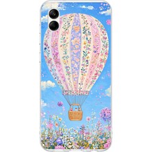 TechTree Samsung Galaxy A06 Uyumlu Çiçek Desenli Uçan Balon Baskılı Silikon Kılıf