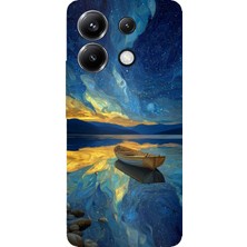 TechTree Poco X6 Pro Uyumlu Yıldızlı Gece ve Kayık Manzaralı Baskılı Silikon Kılıf