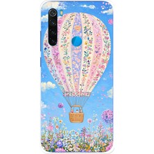 TechTree Redmi Note 8 Uyumlu Çiçek Desenli Uçan Balon Baskılı Silikon Kılıf
