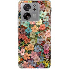 TechTree Xiaomi Mi 13T-13T Pro Uyumlu Vintage Botanik Çiçek Bahçesi Baskılı Silikon Kılıf