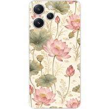 TechTree Redmi 12 Uyumlu Pastel Pembe Lotus Baskılı Silikon Kılıf