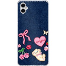TechTree Samsung Galaxy A04 Uyumlu Bebek Kız Jean Kot Baskılı Silikon Kılıf