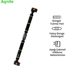 Agnite Gelişmiş Ayarlanabilir Kapı Aralığı Barfiks Çubuğu 70–110 cm Kaymaz Tabanlı Yeşil