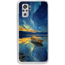 TechTree Redmi Note 10 / 10S Uyumlu Yıldızlı Gece ve Kayık Manzaralı Baskılı Silikon Kılıf