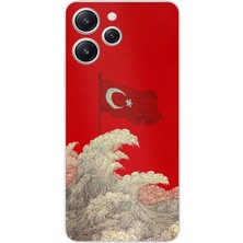 TechTree Redmi 12 Uyumlu Ay Yıldız Türk Dalgası Baskılı Silikon Kılıf