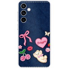 TechTree Samsung Galaxy S23 Fe Uyumlu Bebek Kız Jean Kot Baskılı Silikon Kılıf