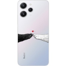 TechTree Redmi 12 Uyumlu Kedi & Köpek Pati Dokunuşu Kalp Desenli Baskılı Silikon Kılıf