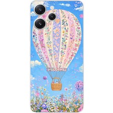 TechTree Redmi 12 Uyumlu Çiçek Desenli Uçan Balon Baskılı Silikon Kılıf