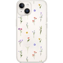 TechTree iPhone 14 Plus Uyumlu Minik Kır Çiçekleri Baskılı Silikon Kılıf