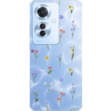 TechTree Oppo Reno 11F Uyumlu Minik Kır Çiçekleri Baskılı Silikon Kılıf