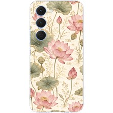 TechTree Tecno Spark 40 Pro Uyumlu Pastel Pembe Lotus Baskılı Silikon Kılıf