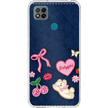 TechTree Redmi 9c / 10A Uyumlu Bebek Kız Jean Kot Baskılı Silikon Kılıf