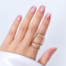 Takma Takma Pembe Nail Art Kısa Yuvarlark 10'lu Tekrar Kullanılabilir El Yapımı Protez Takma Tırnak EKYL-3522 Pembe-S