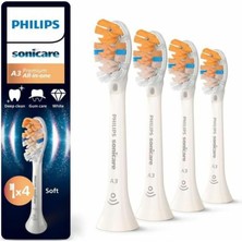 Philips Sonicare A3 Premium All-In-One, Orijinal Yedek Fırça Başlığı, Beyaz, 4'lü Paket, HX9094/87