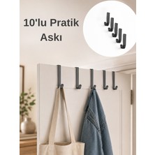 Beylini 10'lu Pratik Askı Kapı Banyo Mutfak Düzenleyici Askı Seti Pratik Kanca Askılık Basit Pratik Tak Çıkar Düzenleyici Organizer
