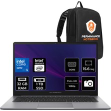 Asus Expertbook B1 Intel Core 5 120U 32GB Ram 1tb SSD 15.6" Full Hd (1920X1080) Freedos B1503CVA-C58G512B4DP321 Taşınabilir Bilgisayar + Per4 Çanta