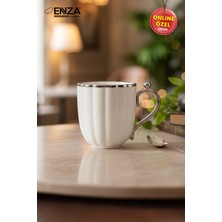 Enza Zümrüt Porselen Tekli Kupa Bardak Gold