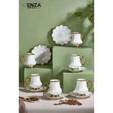 Enza Inci 6 Kişilik 12 Parça Porselen Fincan Takımı 90ML