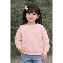 Wanex Kız Çocuk Kalp Detaylı Uzun Kollu Sweatshirt (2–7 Yaş)