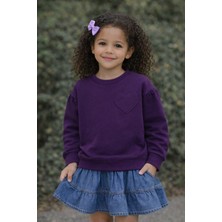 Wanex Kız Çocuk Kalp Detaylı Uzun Kollu Sweatshirt (2–7 Yaş)