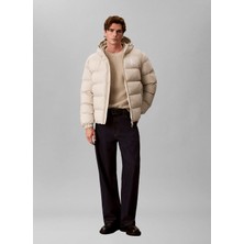 Calvin Klein Jeans Beyaz Erkek Mont LV04RG513GPDJ Ls Ltwt Nyln Paded H