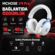 Mchose V9 Pro Sky White 7.1 Surround Kablosuz Gaming Kulaklık (Hw-V9-3)