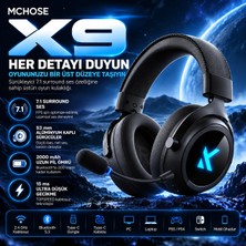 Mchose X9 Siyah 7.1 Surround Kablosuz Gaming Kulaklık (Mc-X9-2)