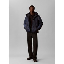 Calvin Klein Jeans Lacivert Erkek Mont LV04RH528GCEF Ls Nylon Aop Reversı