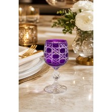 Kristal Market El Yapımı Kristal Bohemia Renkli Lüks Kristal Ayaklı Kadeh Kahve Yanı Su Bardağı 150CC