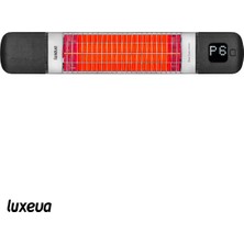 Luxeva Halojen Cafe Duvar Tipi Dış Mekan Isıtıcı 2000W Kumandalı IP55 Kafe Teras Balkon PRO-HWL Siyah