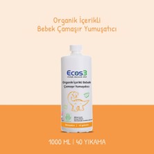 Ecos3 Bebek Çamaşır Yumuşatıcı, Organik İçerikli & Vegan  Extra Konsantre, 40 Yıkama, 1000ml