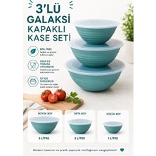 BURADABULDUN Galaksi Kapaklı Kase Seti 3’lü 1 Lt 2 Lt 3 Lt Bpa Free Mavi