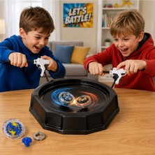 BURADABULDUN Spinner Shooter Fırlatıcılı Savaş Topacı Seti Düello Oyunu 3+ Yaş