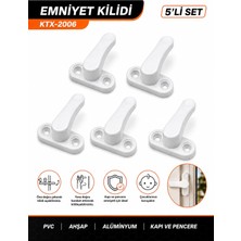 BURADABULDUN Çocuk Güvenlik Kilidi Pencere ve Kapı Emniyet Kilidi Vidalı Beyaz 5 Adet