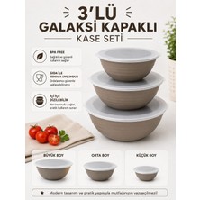 BURADABULDUN Galaksi Kapaklı Kase Seti 3’lü 1 Lt 2 Lt 3 Lt Bpa Free Krem