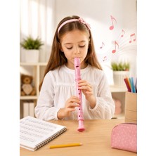 BURADABULDUN Helvacıoğlu Soprano Blok Flüt 32,5 cm Okul Müzik Dersi Eğitim Flütü Pembe