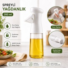 BURADABULDUN Çok Amaçlı Cam Şişe Püskürtmeli Dağıtıcı Yağdanlık Limonluk Sirke Sosluk Spreyi Beyaz