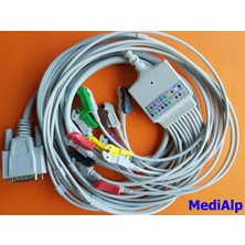 Medlinket Ekg Kablosu 10 Lead Clip, Grabber, Mandal Uçlu DB15M Pinli