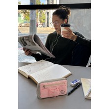 Ecrou Fonksiyonel Masaüstü Düzenleyici Ikili Kalemkutusu Pembe