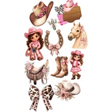 Bsb Cowgirl Sticker Telefon Laptop Notebook Tablet Defter Matara Stiker Etiket ST2956