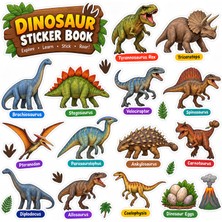 Bsb Dinozor Sticker Telefon Laptop Notebook Tablet Defter Matara Stiker Etiket ST2954