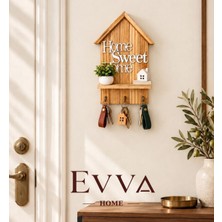 Evva Home 🏡 Home Sweet Home Ahşap Anahtarlık Askılığı - 01