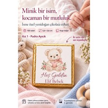 Graphy Kişiye Özel Yenidoğan Bebek Çikolata Etiketi 100 Adet 36 × 36 mm Kuşe Kâğıt
