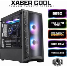 Xaser Cool X280 Ryzen 7 7800X3D 32GB Ddr5 Ram 1tb M.2 Nvme SSD 12GB RTX5070 Sıvı Soğutmalı Oyuncu Bilgisayarı